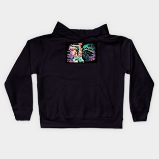 Futuristic Tech Cyberpunk Anime Girl Robot Kids Hoodie